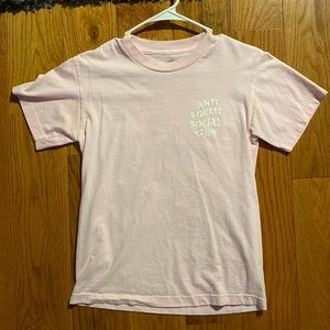 anti social social club pink shirt